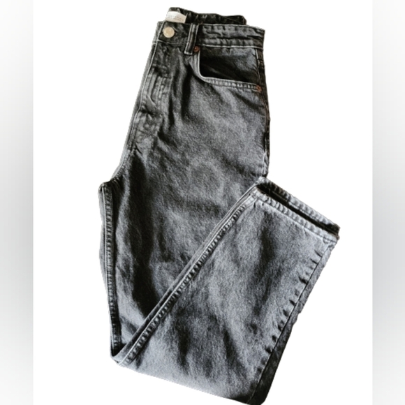 Zara washed grey high rise denim Tapered jeans size US6 - Picture 6 of 6